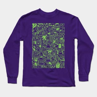 Halloween Doodle (green) Long Sleeve T-Shirt